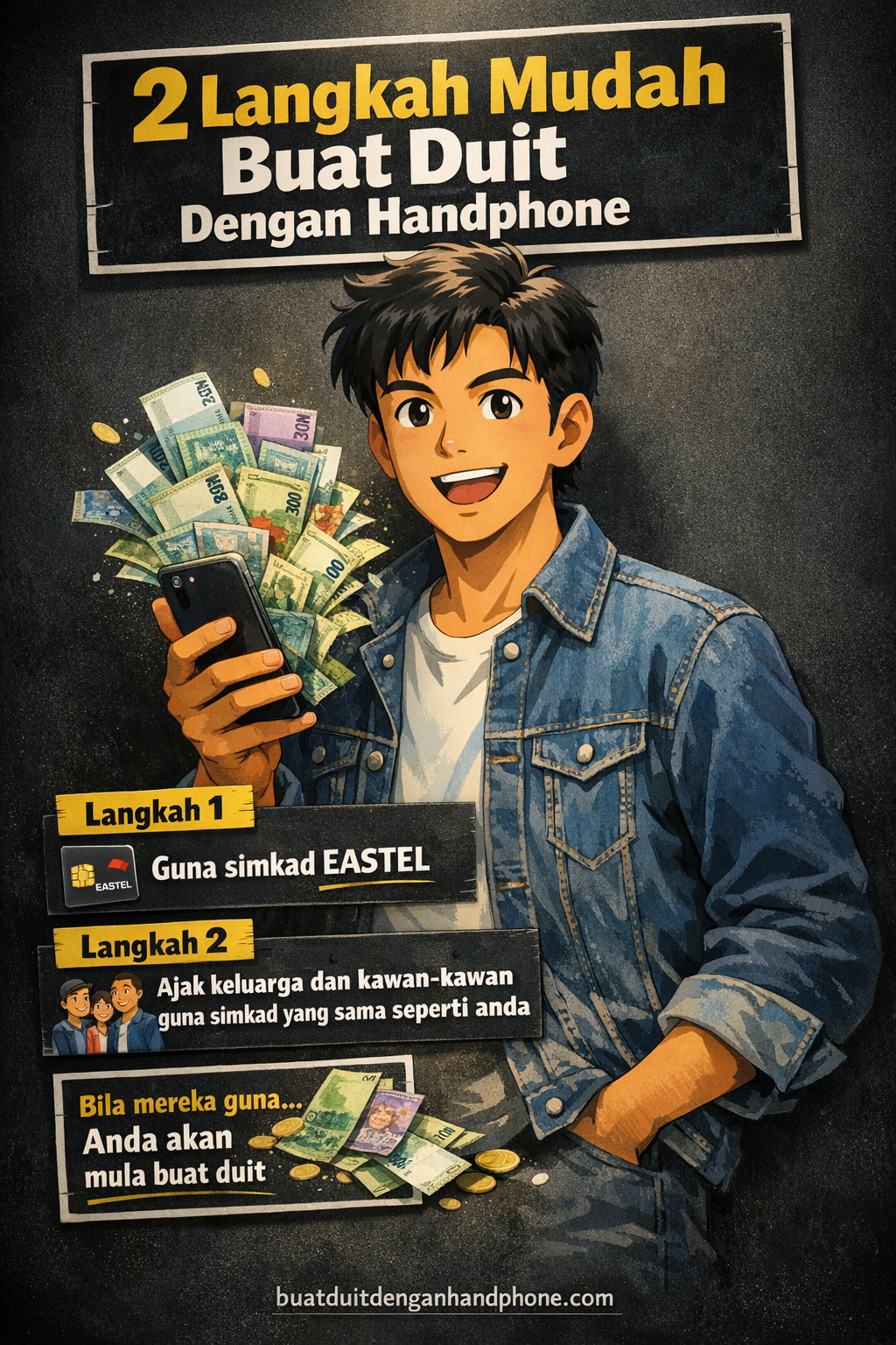 2 langkah mudah Buat Duit Dengan Handphone